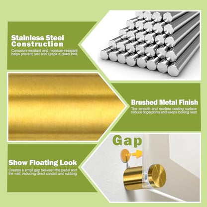 19 x 25mm (Dia. x L) Stainless Steel Standoff Screws - Gold - 4 Pieces - color: Gold, size: 19 x 25mm / 0.75" x 0.98"