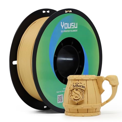 YOUSU Matte PLA Filament 1.75mm 1KG, Light Brown 3D Printer Filament, A Variety of Colors and Unique Matte Effect, Easy to Print, Great Layer Bonding, Works with Most FDM Printers - color: 02-matte Light Brown, size: Matte PLA