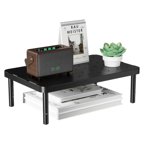 WALI Desk Organizer, 1 Tier Computer Monitor Stand for Desk, Desk Monitor Riser 3 Height Adjustable, Laptop Stand Underneath Storage for Office, Home, School Supplies, 1 Pack, Black - color: Black, size: 1-Tier