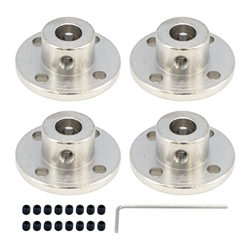 4Pcs 8mm Rigid Flange Shaft Coupling Motor Guide Shaft Coupler Connector with Set Screws & Wrench - color: 8mm