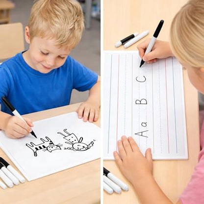 GAMENOTE 6 Pack Magnetic Dry Erase Lap Boards, Lined and Blank, 9 x 12 in