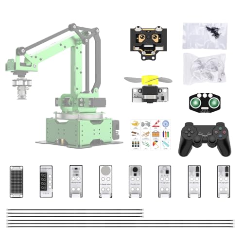 Secondary Development for MaxArm Upgrade, Sensor Kits, WonderCam Vision Module, PS2 Handle, Glowing Ultrasonic, Color/Touch/Sound/Light/Digital Tube Sensors (Not Included MaxArm Robot Arm)