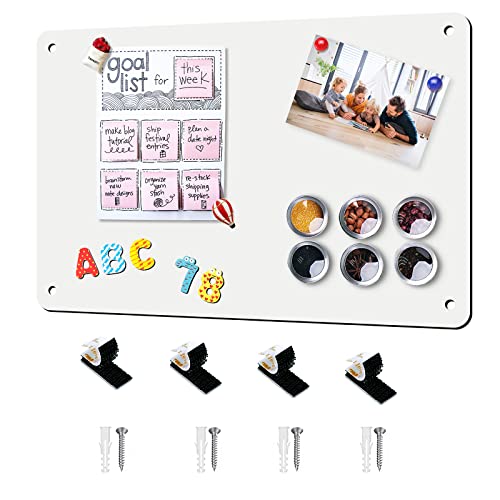 Magnetic Board 17.5" x 11.4" Magnet Bulletin Board is Suitable for displaying Notes, Photos,Magnetic Letters,Suitable for Walls, refrigerators, cabinets, etc - color: White, size: 11.4" x 17.5"