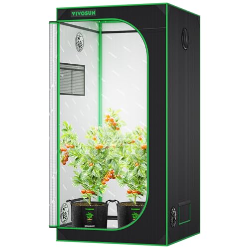 VIVOSUN S336 3x3 Grow Tent 36"x36"x72" Highest Reflective Mylar Tent - size: 36"x36"x72"