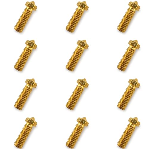 12Pcs Volcano Nozzles 0.4mm, Vyper Nozzles M6 Thread Hotend Extruder Volcano Nozzle Compatible for Artillery Genius, Sidewinder X1, X2, Anycubic Vyper, Anycubic Kobra Plus, Kobra Max 1.75mm Filament, - style: 12Pcs Volcano Nozzle 0.4mm