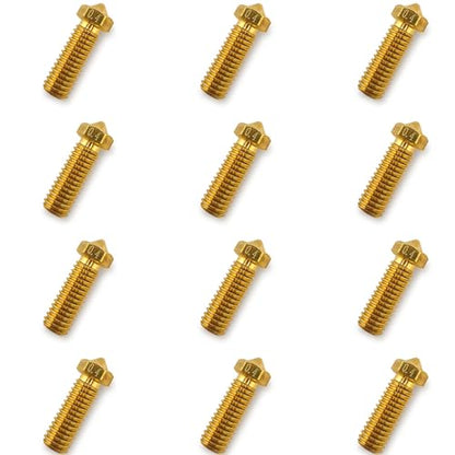 12Pcs Volcano Nozzles 0.4mm, Vyper Nozzles M6 Thread Hotend Extruder Volcano Nozzle Compatible for Artillery Genius, Sidewinder X1, X2, Anycubic Vyper, Anycubic Kobra Plus, Kobra Max 1.75mm Filament, - style: 12Pcs Volcano Nozzle 0.4mm