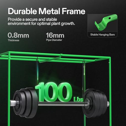 VIVOSUN S425 2x4 Grow Tent 48"x24"x60" High Reflective Mylar Tent - size: 48"x24"x60"
