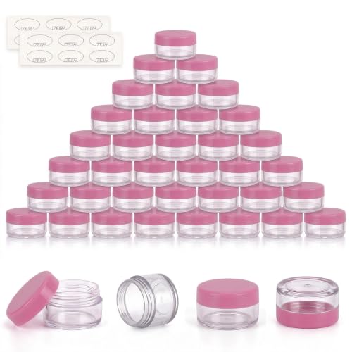 3 Gram Sample Containers with Lids, 50 Count, Pink Lid - color: Pink