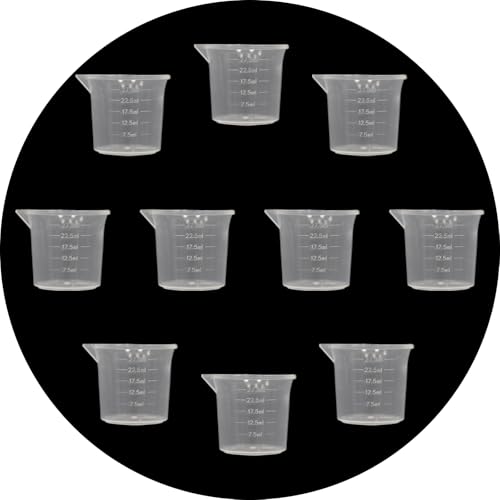 10Pcs 30ML Reusable Plastic Measuring Cup, Beaker Tip and Pour Measuring Containers for Kitchen Cooking Medicine Measure Tool - size: 30ML