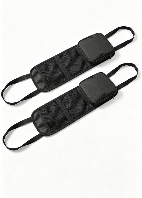 2 PCS Car Seat Side Organizer, Mesh Pocket Storage Bag, Auto Caddy
