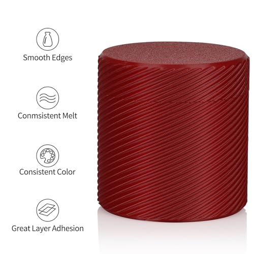 Inland PLA Basics Filament 1.75mm, 1kg Spool – Dimensional Accuracy ±0.02mm, Neatly Wound, Fits Most FDM 3D Printers (True Red, 1 Pack) - color: 1kg True Red