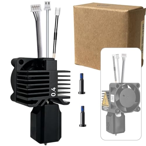 Bamboo Lab X1 X1C Hotend Assembly Complete with Hardened Steel 0.4mm Nozzle,Ceramic Heater, Thermistor, Cooling Fan for X1 Series 3D Printer Extruder Heating Block Replacement - size: 0.4MM, style: X1 Series