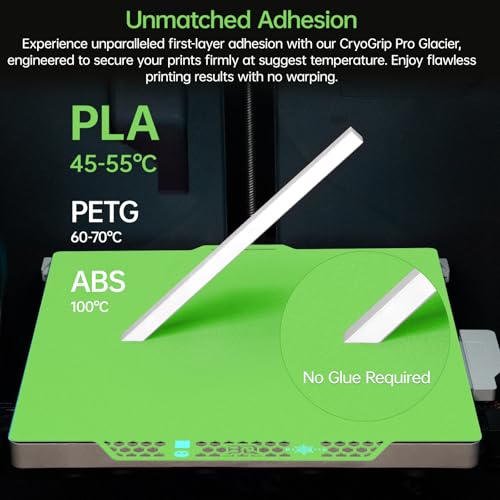 BIQU CryoGrip Pro Glacier Plate for Bambu-Lab X2D,P2S,P1P,P1S,X1C,X1E,A1 - color: Glacier Green, size: X2D/P2S/P1/X1/A1