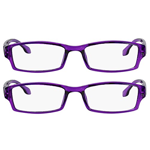 TruVision Readers OTC Reading Glasses for Men and Women, 9501HP - 2 Pack - color: 01hp-2-purple