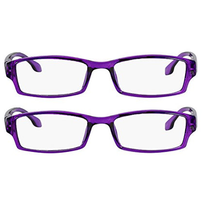 TruVision Readers OTC Reading Glasses for Men and Women, 9501HP - 2 Pack - color: 01hp-2-purple