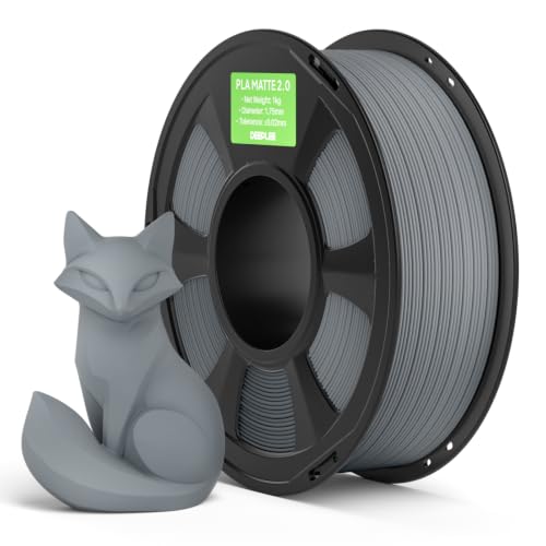 Matte PLA 2.0 Filament 1.75mm, 1KG Light Grey - color: 1*2.0 Light Grey