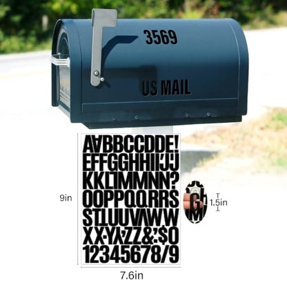 Letter Stickers,Mailbox Numbers,1.5 Inch Waterproof Vinyl Alphabet - color: Black 20 Sheets, size: 1.5 Inch