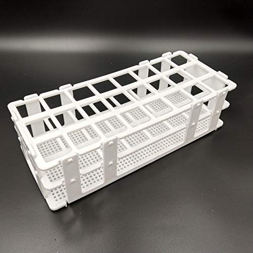 3 Packs Plastic Test Tube Rack, 24 Holes Lab Test Tube Rack Holder for 25mm Test Tubes, White, Detachable (24 Holes) - color: 24 Holes
