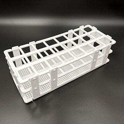 3 Packs Plastic Test Tube Rack, 24 Holes Lab Test Tube Rack Holder for 25mm Test Tubes, White, Detachable (24 Holes) - color: 24 Holes