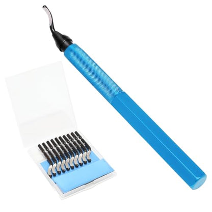 VASTOOLS Deburring Tool Kit - 6.5" Metal Handle Chamfer Tool with 11 M2 HSS Blades, 360° Rotating Head for Aluminum Copper Brass Plastic Pipe & 3D Print Deburring - style: DeburringTool_10blades