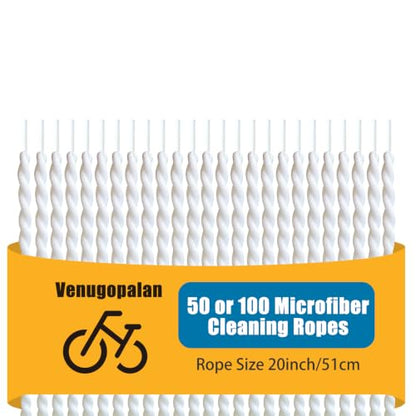 3D Printer Microfiber Cleaning Rope, Narrow Gap Cleaner for Bicycle Motorcycle Chain, Bike Hubs, Brakes, Cassette, 3D Printer Lead Screw & Hard-to-Reach Parts, Washable Dirt Removal Tool (100)