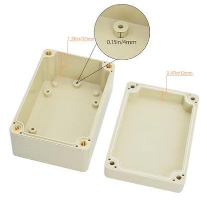 LeMotech Waterproof Dustproof IP65 ABS Plastic Junction Box Universal Electric Project Enclosure Pale Gray 3.9 x 2.7 x 2 inch (100 x 68 x 50 mm) - size: 3.9"x2.7"x2"