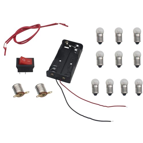 HAJZXH 1 Set Electrical Circuit Experiment Tools Small Bulb Lights Up Basic Electricity Discovery Circuit Starter kit Physics Science Lab Teaching Equipment Kit for Home School Learning and Education