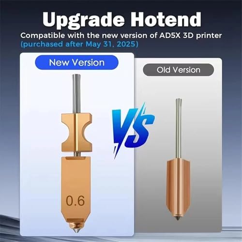 3D Printer Hotend for Flashforge Adventurer 5M/5M Pro, 0.4/0.6 mm Nozzle Assembly Replacement, Integrated Heater & Thermistor Kit, Compatible with Flashforge AD5M Series - size: Quick-Swap Nozzle for AD5X(0.6mm)