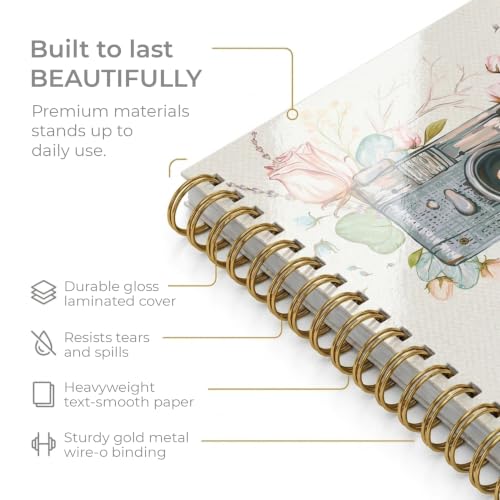 Gotcha Covered Notebooks Softcover Camera 8.5" x 11" Motivational Spiral Notebook/Journal, 120 College Ruled Pages, Durable Gloss Laminated Cover, Gold Wire-o Spiral. Made in the USA - color: Camera