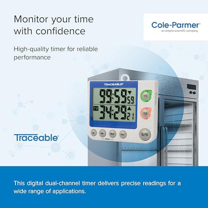 Cole-Parmer Dual Channel Flashing LED Big-Digit Timer