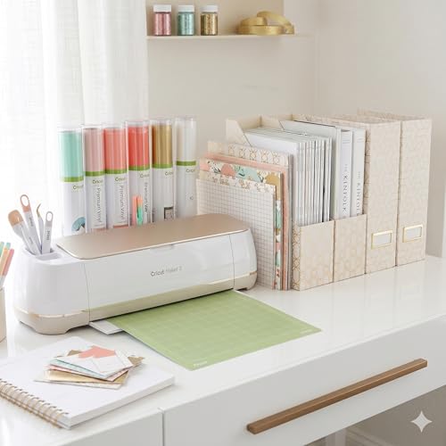 BLU MONACO | Cardboard Magazine File Holder Set of 4 | Vertical Magazine File Holder for Desk and Shelves | Cream Gold Foldable Magazine Holders with Label Slots - color: Cream Gold Woven