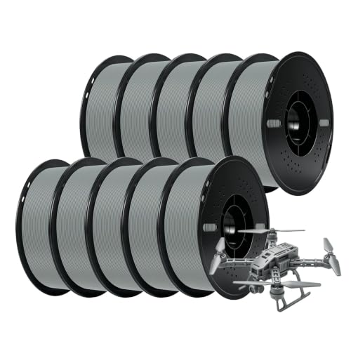 Kingroon 10kg Grey PLA Plus Filament Bundle 1.75mm, - color: 10*1kg Grey, size: PLA Plus