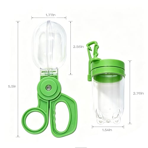 Green Bug Catcher Kit for Kids – 2 Scoopers & 2 Insect Habitat Jars, Outdoor Exploration Set for Catching and Observing Bugs, Fine Motor Skills Toy - color: 2pcs Green Bug Scoopers & 2pcs Green Bug Jars