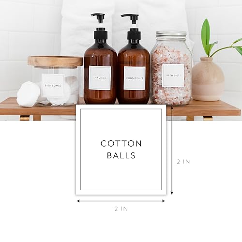 Bathroom Laundry Labels for Jars - 164 Closet Laundry Stickers, Cleaning Labels for Jars Spray Bottles, Bedroom Closet Household Laundry Organization - style: Modern White Bathroom Laundry Closet Labels