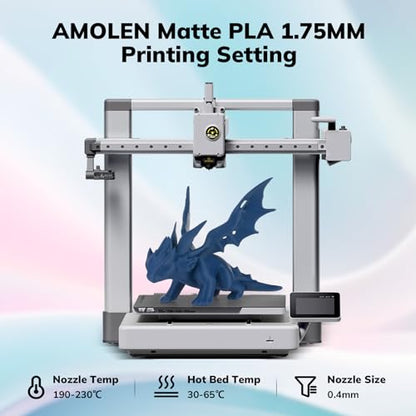 AMOLEN Matte PLA 3D Printer Filament 1.75mm Navy Blue Smooth Finish 1KG - color: Navy Blue