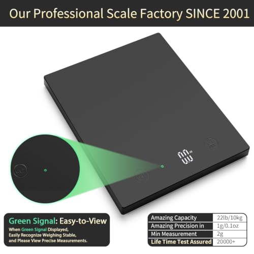Homebuds 22lb Digital Food Scale Precision 0.1oz/1g, Kitchen Scale Big LED - color: Black