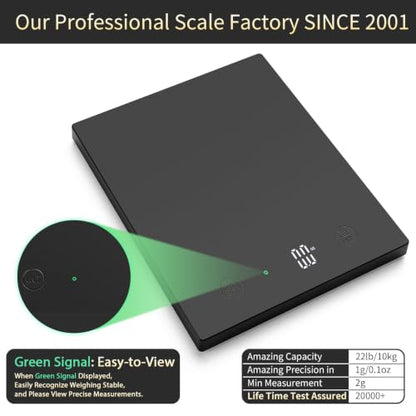 Homebuds 22lb Digital Food Scale Precision 0.1oz/1g, Kitchen Scale Big LED - color: Black