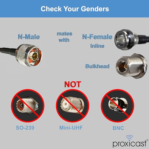 Proxicast 10 ft SMA Male to N Male Female 50 Ohm Low-Loss CFD195 Coax Cable - size: 10 ft, style: CFD195