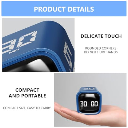 GuDoQi Multi-Function Cube Timer, 5/10/30/60 Min & Custom Count Down, Included Pause & Resume Feature, Silent, Vibrate & Adjustable Sound Alarm for Productivity in Tasks,Study & Kitchen, Classic Blue - color: Blue