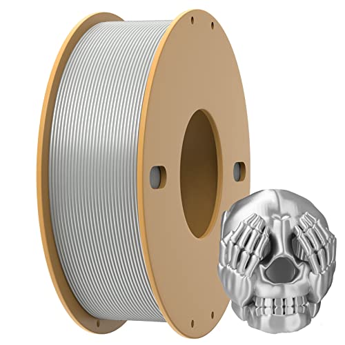 PLA+ 3D Printer Filament 1.75mm No Tangle, Neatly Wound Filament Net Weight 250g Spool, PLA Pro Plus,Silk Silver - color: 250g-silk Silver
