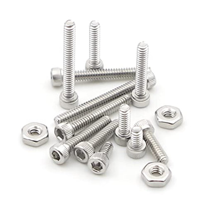 #4-40 UNC 304 Stainless Steel Knurled Hex Socket Cap Screw & Nut Kit - size: #4-40UNC