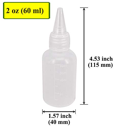 20 Pack 2-Ounce Plastic Squeeze Bottles with Measurement - size: 2oz 20pack