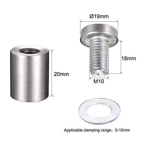uxcell 3/4 Dia x 1"(19x25mm) Standoff Screws Wall Mount Sign Holders Acrylic Glass Nails 10pcs - size: 19mmx25mm