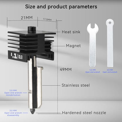 h2d h2s hotend 4Pcs 2*0.4+0.6+0.8mm H2D Combo Hotend Print Head Hot End Kit Extruder Upgrade High Temperature Hardened Steel Nozzle Heating Rod Silicone Cover for Bamboo Lab H2D h2s 3D Printer - size: 4pcs