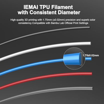 IEMAI High Speed TPU 95A 3D Printer Filament 1.75mm, Red - color: Hs Tpu 95a Red, size: HS TPU 95A