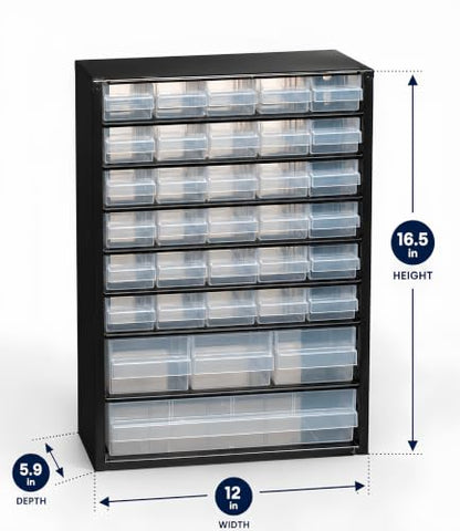 Raaco Steel Storage Cabinet, Standard 34-Drawer (C9-34) - Nuts & Bolts - size: Standard-34D