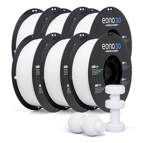 White PETG Filament 1.75mm 6kg (13.2lbs), 3D Printer Filament - color: White Petg 1kg*6