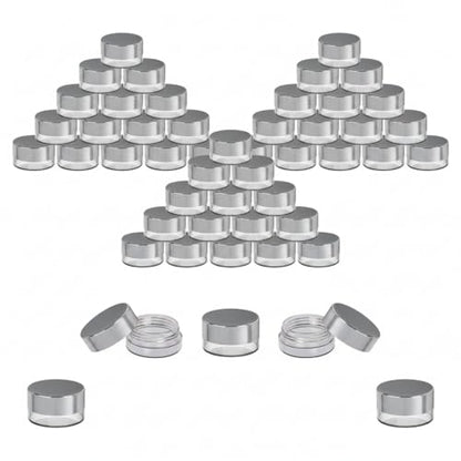 Sample Containers, Jar Lip Balm Container, Mini Jar with Lid 50 PK, Silver - color: Silver, size: 50 Pack
