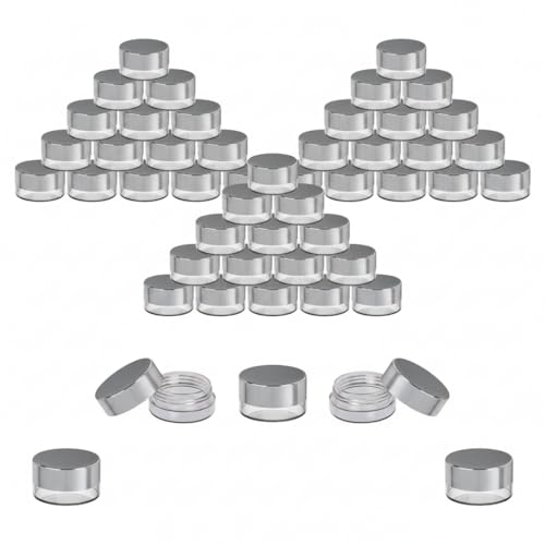Sample Containers, Jar Lip Balm Container, Mini Jar with Lid 50 PK, Silver - color: Silver, size: 50 Pack