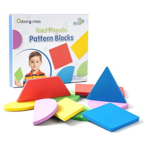 10 Pcs Large Shape Magnets - Giant Magnetic Pattern Blocks